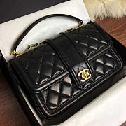 CHANEL QUILTED LAMBSKIN GOLD-TONE METAL FLAP BAG BLACK A91365 VS 03475 - 3