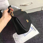 CHANEL GRAINED CALFSKIN LARGE TOP HANDLE FLAP BAG BLACK A93757 VS 08858 - 4