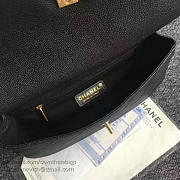 CHANEL GRAINED CALFSKIN LARGE TOP HANDLE FLAP BAG BLACK A93757 VS 08858 - 6