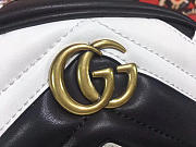 GUCCI GG MARMONT MATELASSÉ LEATHER BELT BAG BLACK/WHITE 476434 - 5