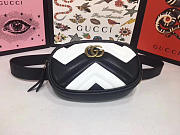 GUCCI GG MARMONT MATELASSÉ LEATHER BELT BAG BLACK/WHITE 476434 - 4