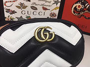 GUCCI GG MARMONT MATELASSÉ LEATHER BELT BAG BLACK/WHITE 476434 - 3