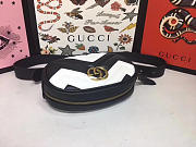 GUCCI GG MARMONT MATELASSÉ LEATHER BELT BAG BLACK/WHITE 476434 - 2
