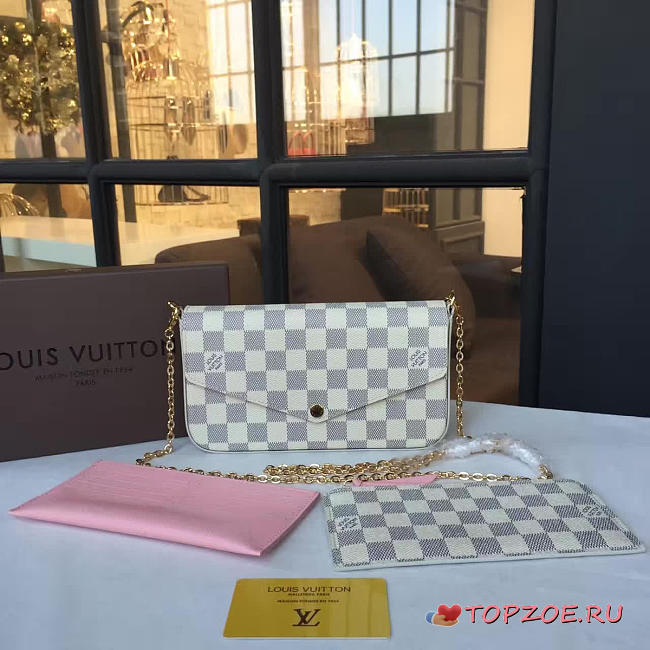 LOUIS VUITTON POCHETTE FELICIE DAMIER N63106 SIZE 21 x 11 x 2 CM - 1