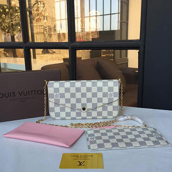 LOUIS VUITTON POCHETTE FELICIE DAMIER N63106 SIZE 21 x 11 x 2 CM