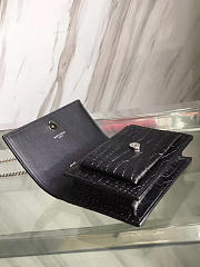 YSL SUNSET CHAIN WALLET IN CROCODILE EMBOSSED SHINY LEATHER 4843 - 3