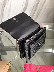 YSL SUNSET CHAIN WALLET IN CROCODILE EMBOSSED SHINY LEATHER 4843 - 4