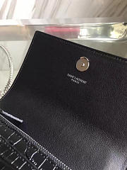 YSL SUNSET CHAIN WALLET IN CROCODILE EMBOSSED SHINY LEATHER 4843 - 5