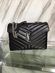 LOULOU MEDIUM IN MATELASSÉ “Y” LEATHER SILVER SIZE 32 x 22 x 12 CM - 6