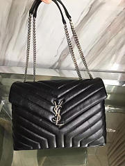 LOULOU MEDIUM IN MATELASSÉ “Y” LEATHER SILVER SIZE 32 x 22 x 12 CM - 5