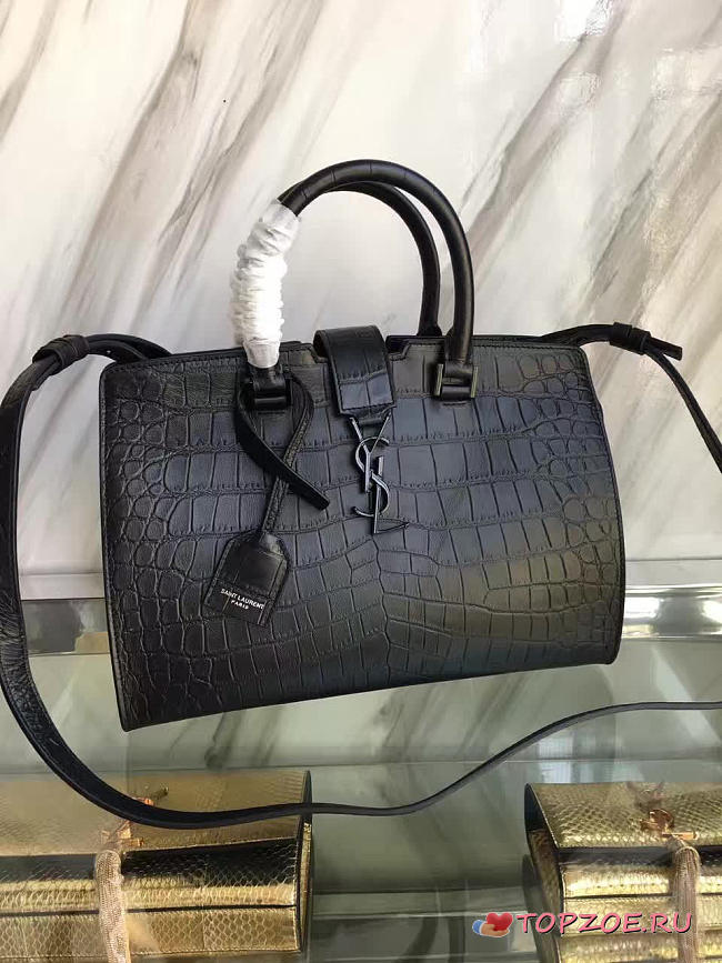 YSL SMAL IN EMBOSSED CROCODILE SHINY LEATHER CABAS 5108 - 1