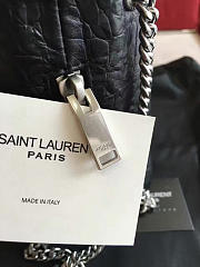 YSL CROCODILE EMBOSSED LEATHE BUCKET BAG BLACK 5136 - 5
