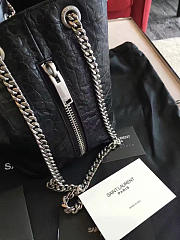 YSL CROCODILE EMBOSSED LEATHE BUCKET BAG BLACK 5136 - 6