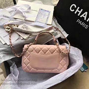CHANEL CAVIAR QUILTED LAMBSKIN FLAP BAG WITH TOP HANDLE PINK A93752 VS 00969 - 6