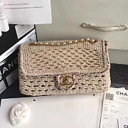 CHANEL CROCHET BRAID CAYO COCO FLAP BAG BEIGE A93680 VS 02814 - 1
