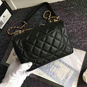 CHANEL CALFSKIN CAMELLIA WAIST CHAIN BAG BLACK A91830 VS 06486 - 6