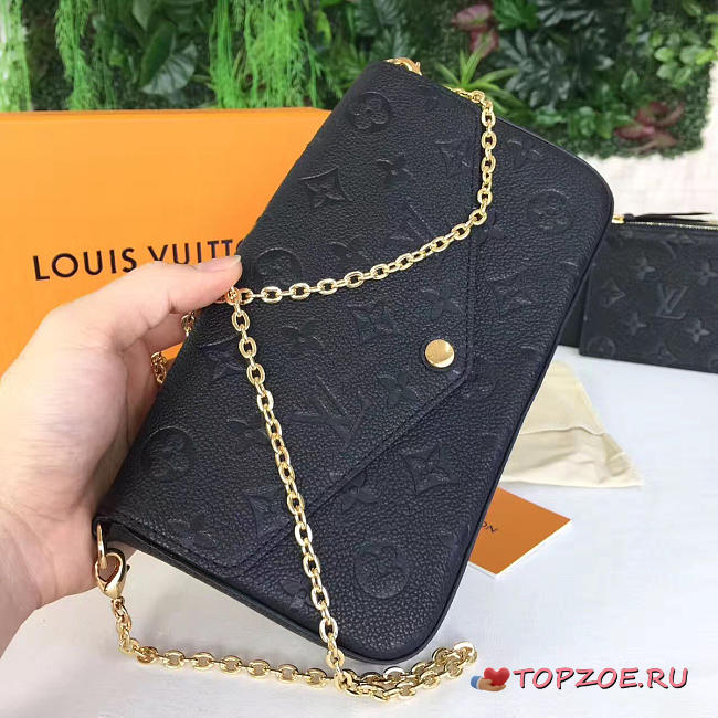 LOUIS VUITTON POCHETTE FELICIE BLACK M64064 SIZE 21 x 11 x 2 CM - 1