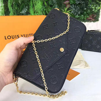 LOUIS VUITTON POCHETTE FELICIE BLACK M64064 SIZE 21 x 11 x 2 CM