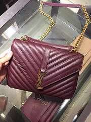 YSL GOLD MONOGRAM COLLEGE WINE RED 5113 - 2