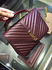YSL GOLD MONOGRAM COLLEGE WINE RED 5113 - 5