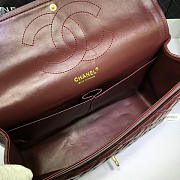 CHANEL LAMBSKIN LEATHER FLAP BAG WITH GOLD/SILVER HARDWARE MAROON RED 33CM - 6