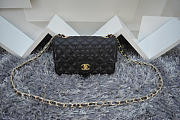 CHANEL CAVIAR LEATHER FLAP BAG WITH GOLD/SILVER HARDWARE BLACK 20CM - 3