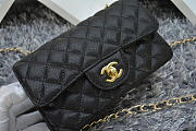 CHANEL CAVIAR LEATHER FLAP BAG WITH GOLD/SILVER HARDWARE BLACK 20CM - 4