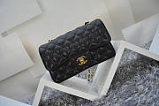 CHANEL CAVIAR LEATHER FLAP BAG WITH GOLD/SILVER HARDWARE BLACK 20CM - 5