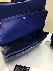 CHANEL LAMBSKIN LEATHER FLAP BAG GOLD/SILVER BLUE 30CM - 5