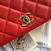 CHANEL CAVIAR QUILTED LAMBSKIN FLAP BAG WITH TOP HANDLE RED A93752 VS 09681 - 6
