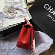 CHANEL CAVIAR QUILTED LAMBSKIN FLAP BAG WITH TOP HANDLE RED A93752 VS 09681 - 5