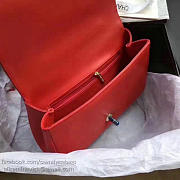 CHANEL CAVIAR QUILTED LAMBSKIN FLAP BAG WITH TOP HANDLE RED A93752 VS 09681 - 4