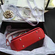 CHANEL CAVIAR QUILTED LAMBSKIN FLAP BAG WITH TOP HANDLE RED A93752 VS 09681 - 3