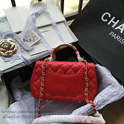 CHANEL CAVIAR QUILTED LAMBSKIN FLAP BAG WITH TOP HANDLE RED A93752 VS 09681 - 2