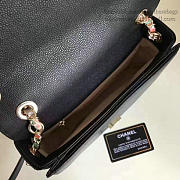 CHANEL GRAINED CALFSKIN FLAP BAG WITH TOP HANDLE BLACK A93633 VS 04911 - 5