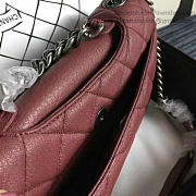 CHANEL QUILTED DEERSKIN PERFECT EDGE BAG BURGUNDY A14041 VS 08504 - 6