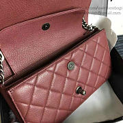 CHANEL QUILTED DEERSKIN PERFECT EDGE BAG BURGUNDY A14041 VS 08504 - 4