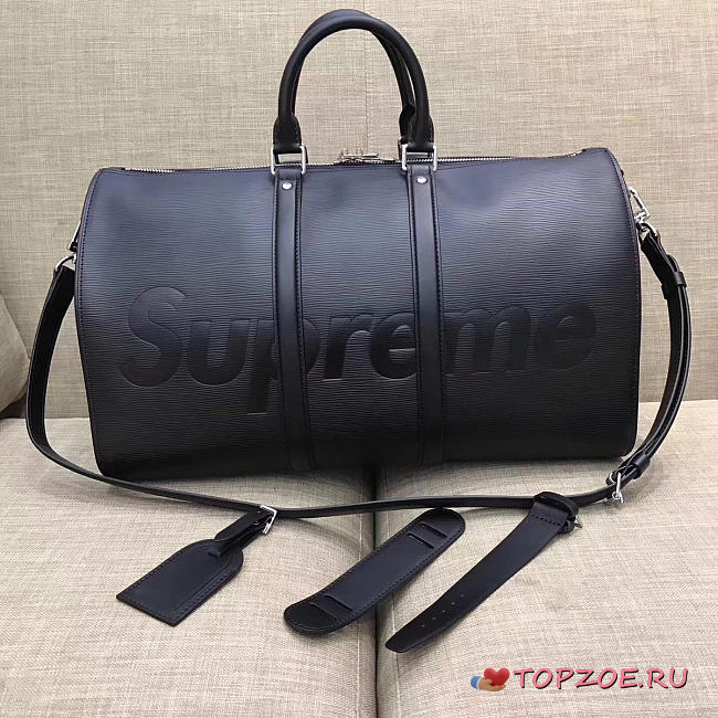 LOUIS VUITTON SUPREME KEEPALL 45 BLACK - 1