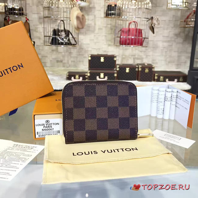 LOUIS VUITTON ZIPPY COIN PURSE DAMIER EBÈNE CANVAS 3166 - 1