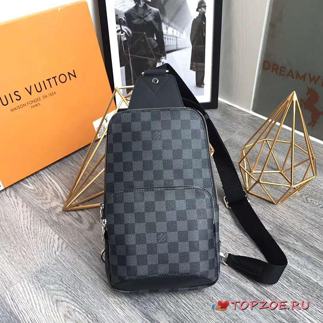 LV Avenue Sling Bag Damier Graphite 20CM - 1