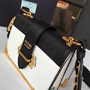 PRADA CAHIER LEATHER SHOULDER BAG WHITE - 4