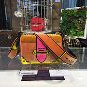 PRADA CAHIER VELVET SHOULDER BAG ORANGER 4318 - 2