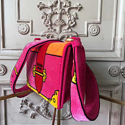 PRADA CAHIER VELVET SHOULDER BAG ROSE RED 4320 - 3