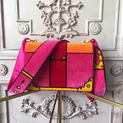 PRADA CAHIER VELVET SHOULDER BAG ROSE RED 4320 - 4