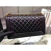 CHANEL QUILTED LAMBSKIN MEDIUM BOY BAG GOLD HARDWARE BLACK A67086 VS 05222 - 6