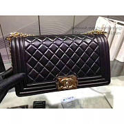 CHANEL QUILTED LAMBSKIN MEDIUM BOY BAG GOLD HARDWARE BLACK A67086 VS 05222 - 4