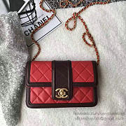 CHANEL LAMBSKIN SMALL WALLET ON CHAIN RED A91365 VS 01732 - 4