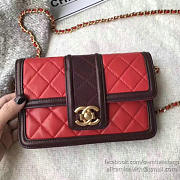CHANEL LAMBSKIN SMALL WALLET ON CHAIN RED A91365 VS 01732 - 5