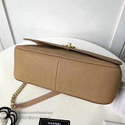 CHANEL GRAINED CALFSKIN LARGE TOP HANDLE FLAP BAG BEIGE A93757 VS 03950 - 3