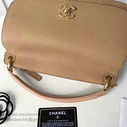CHANEL GRAINED CALFSKIN LARGE TOP HANDLE FLAP BAG BEIGE A93757 VS 03950 - 4